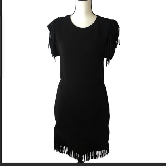 Maje black RENATA fringe dress - Picture 5 of 7